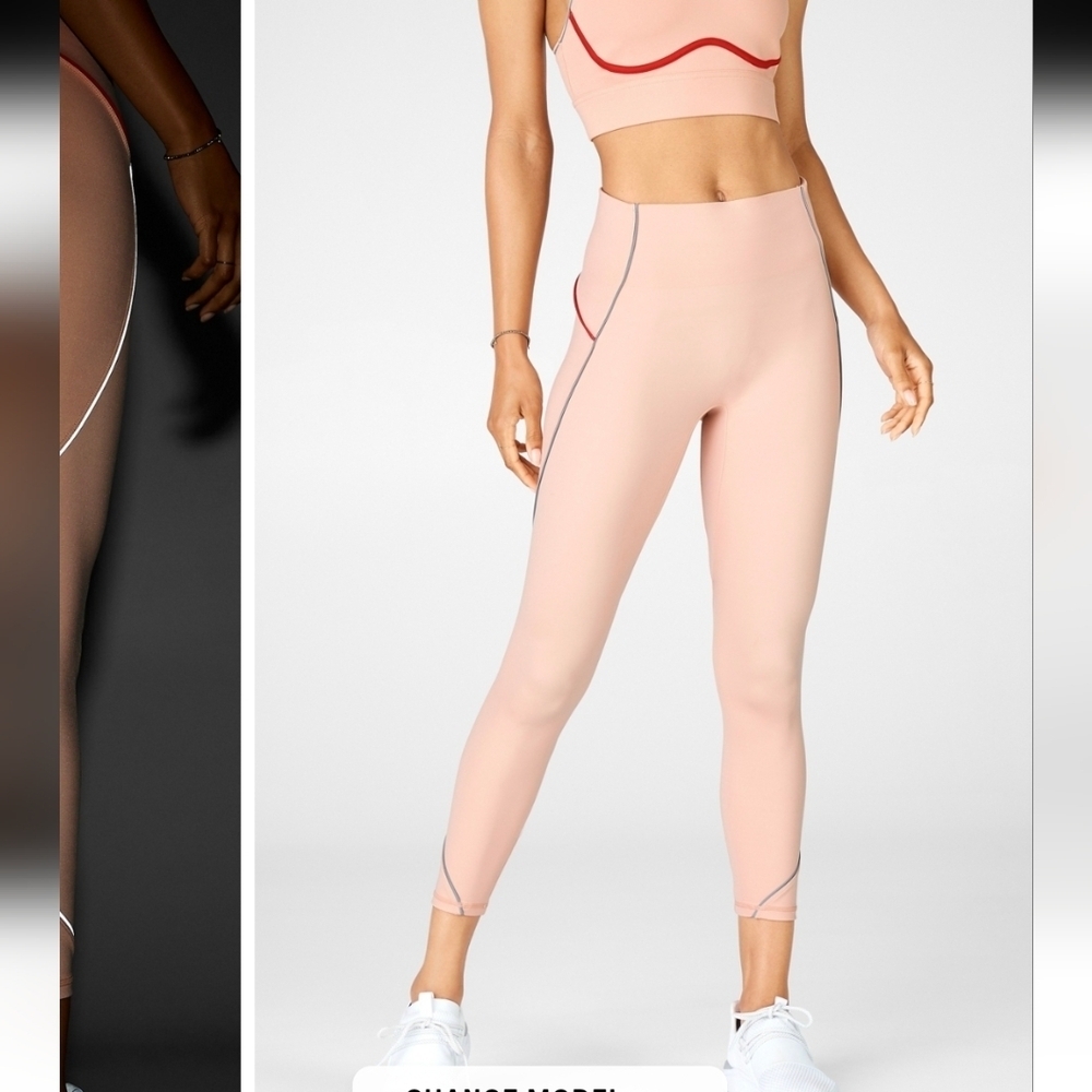 Fabletics Peach Color High-waisted Reflective Leggings ..SIZE:XL